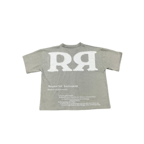 Grey Respect Required Oversized Tee