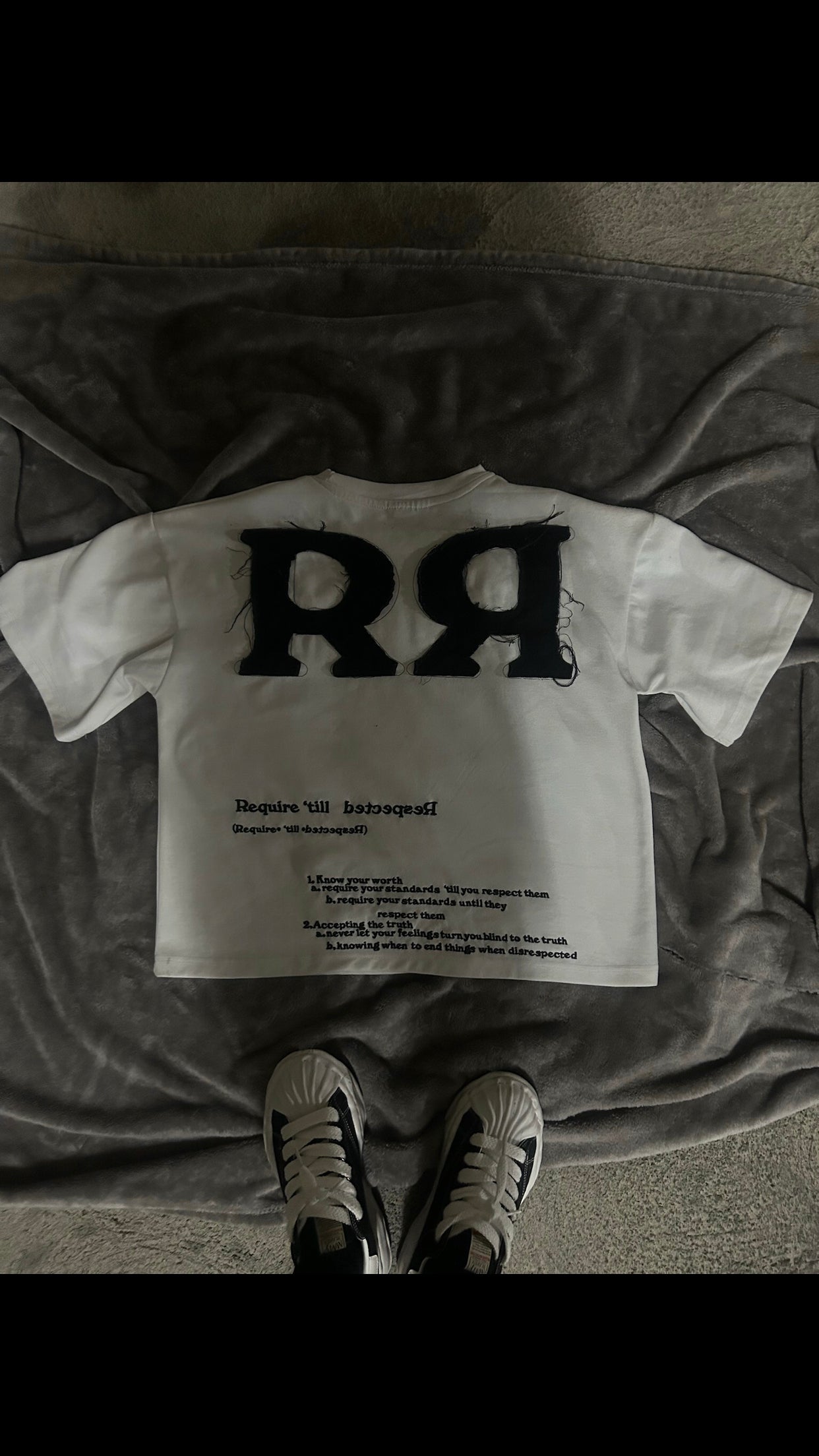 White Respect Required Oversized Tee