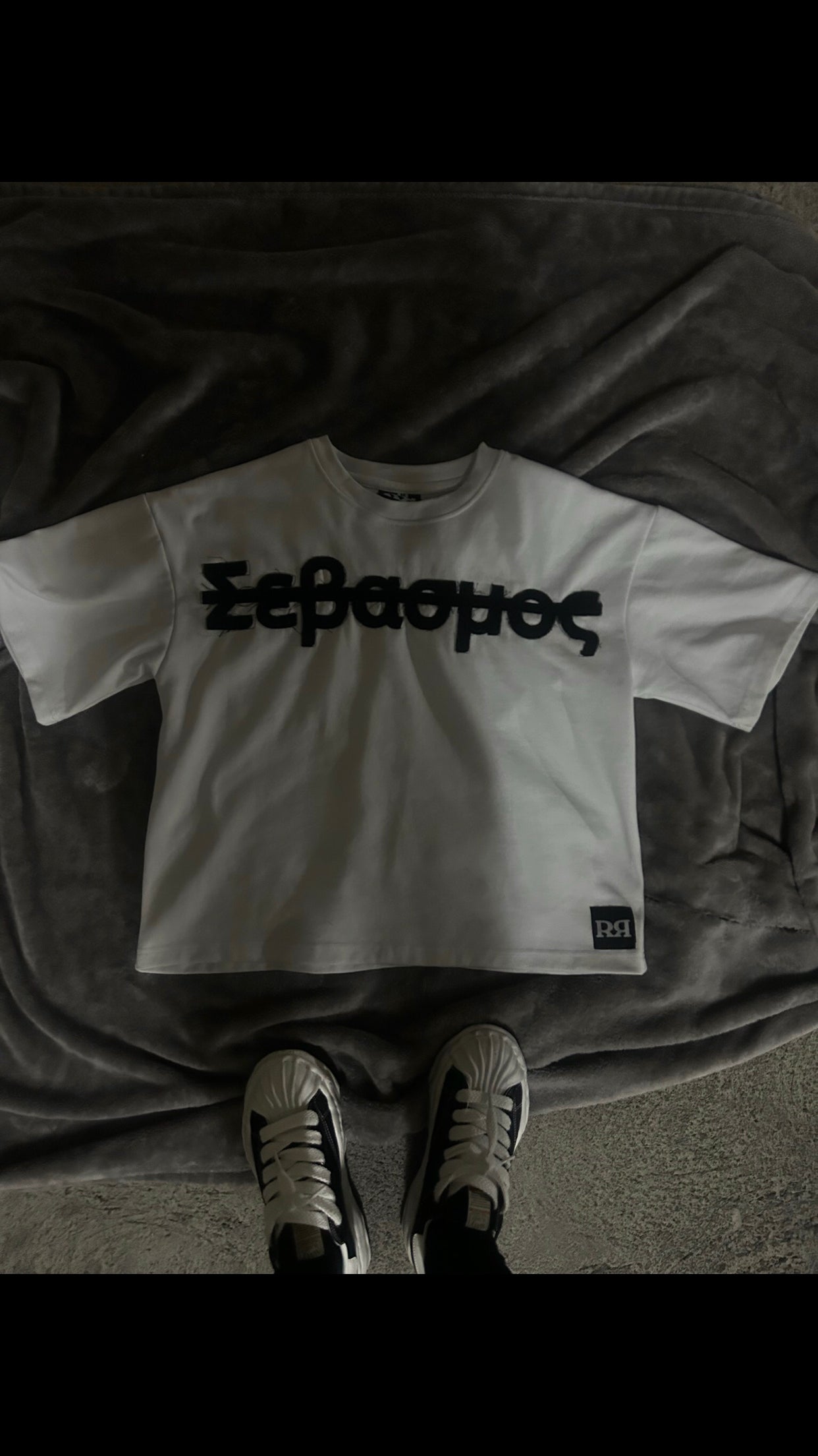 White Respect Required Oversized Tee