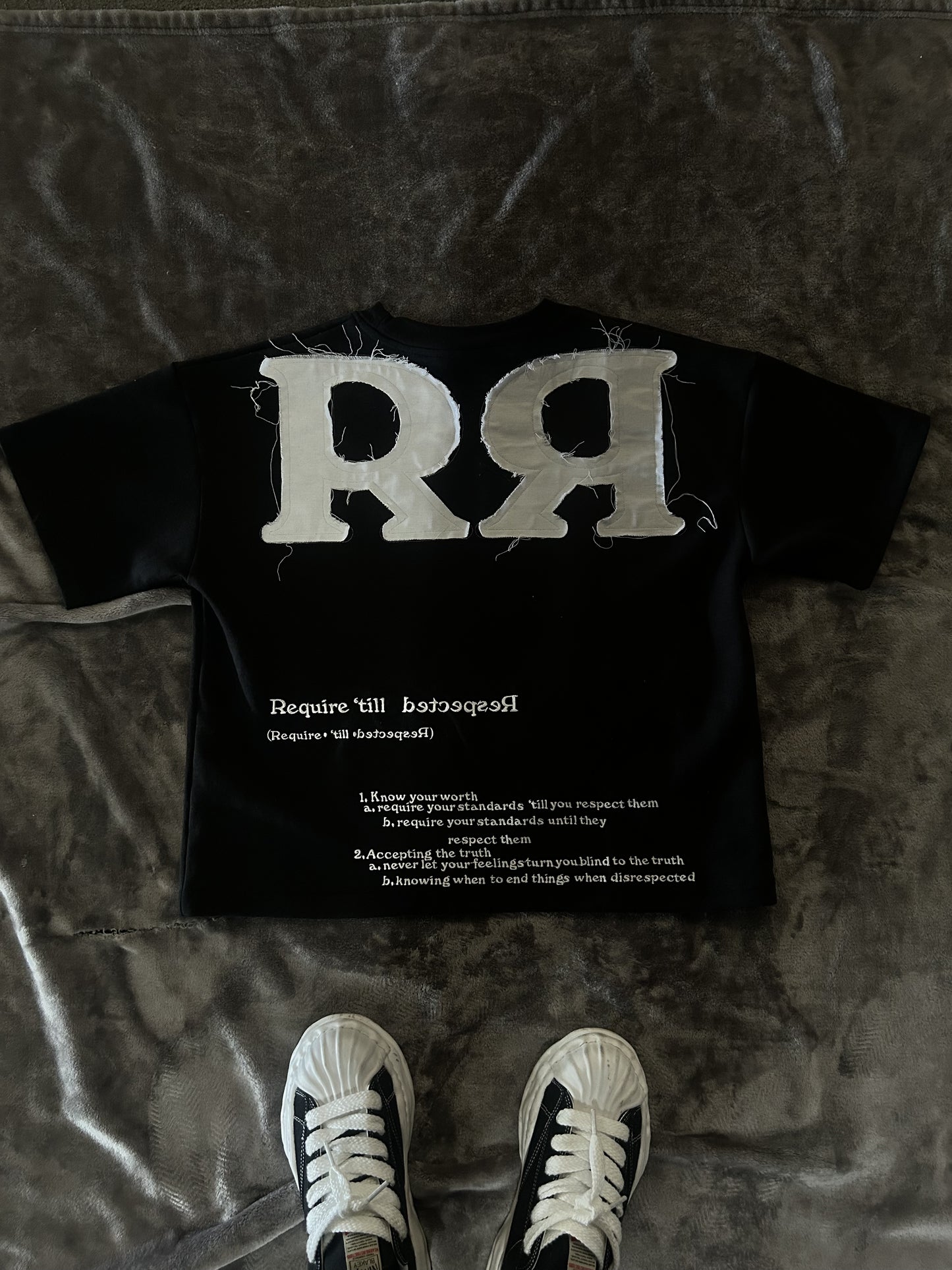 Black Respect Required Oversized Tee