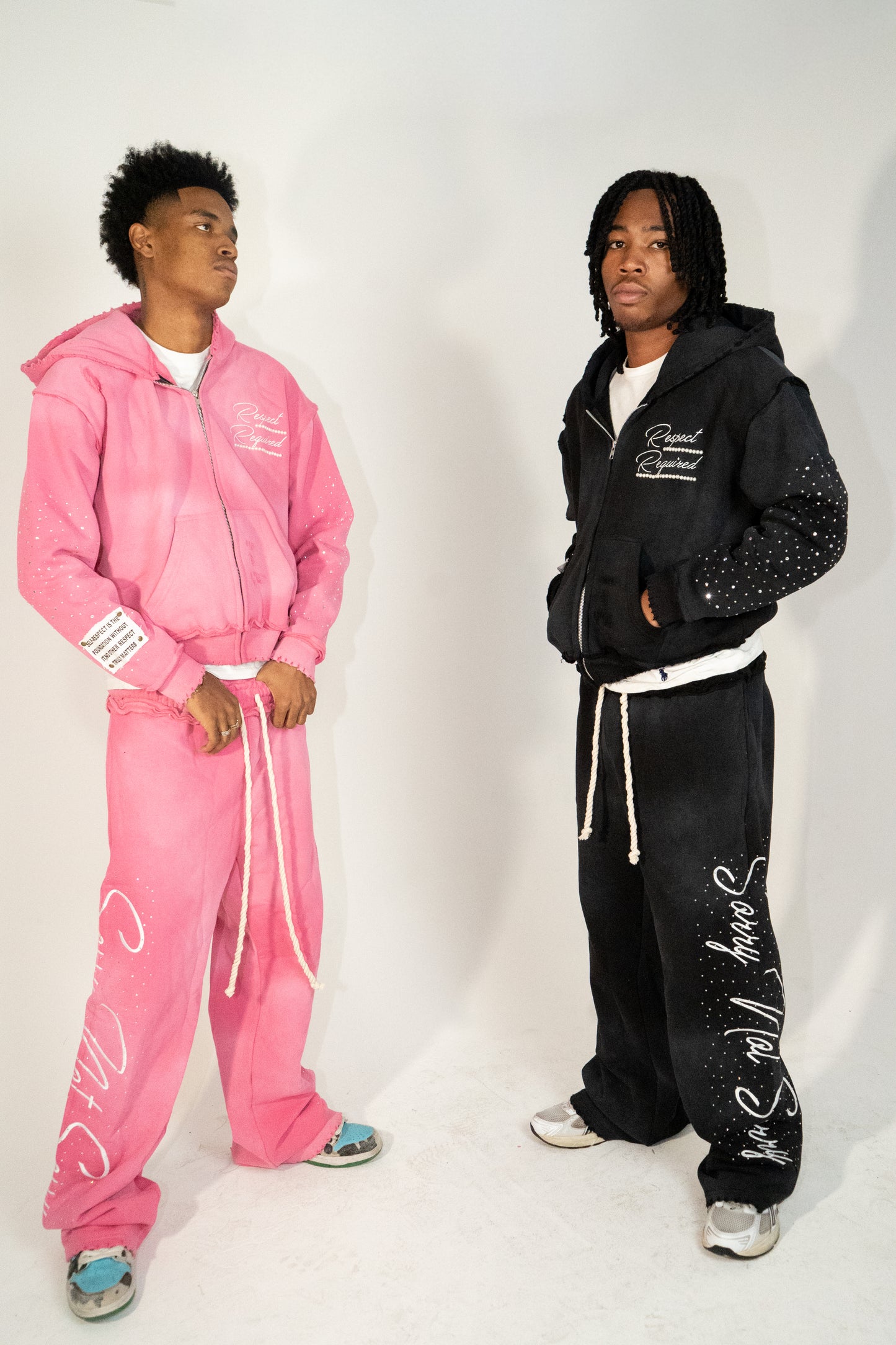 'Respect Required' Rhinestone Zip-Up