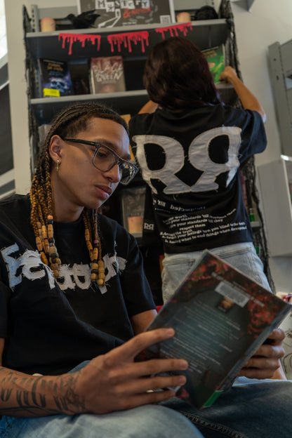 Black Respect Required Oversized Tee